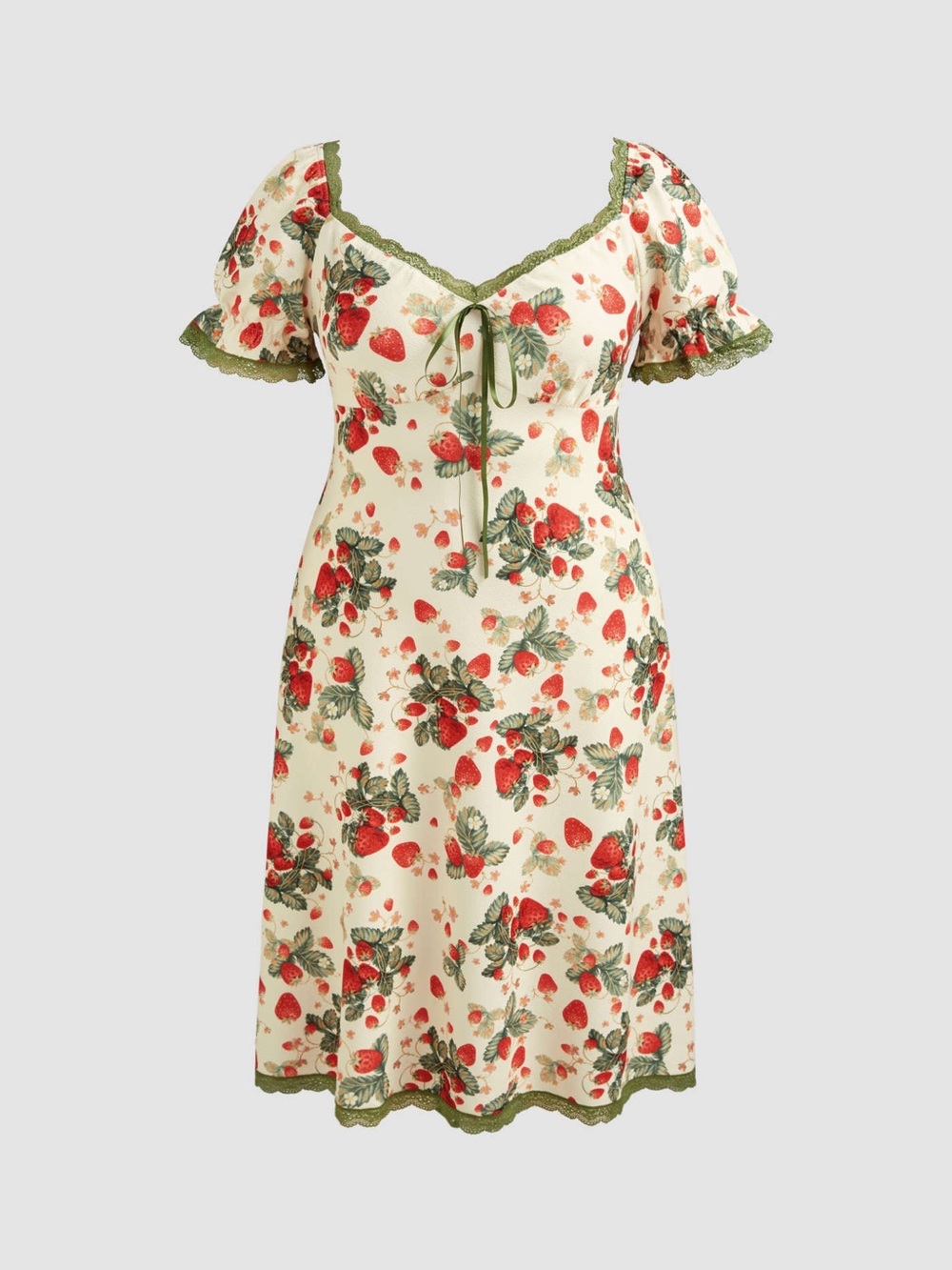 Cider Strawberry Print Midi Dress - Picture 2 of 12